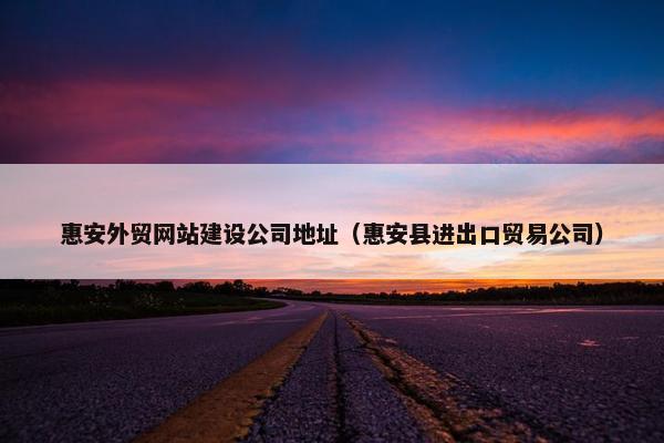 惠安外贸网站建设公司地址（惠安县进出口贸易公司）
