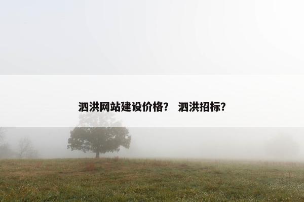 泗洪网站建设价格？ 泗洪招标？