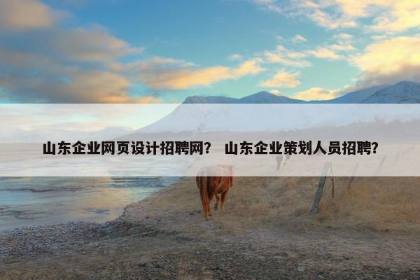 山东企业网页设计招聘网？ 山东企业策划人员招聘？
