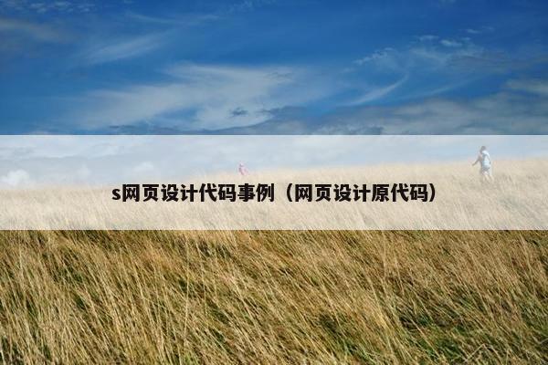 s网页设计代码事例（网页设计原代码）