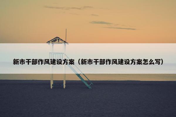 新市干部作风建设方案（新市干部作风建设方案怎么写）