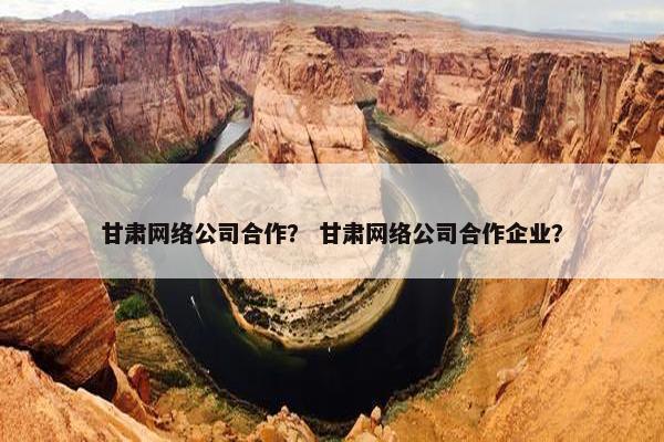 甘肃网络公司合作？ 甘肃网络公司合作企业？