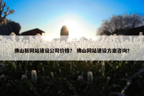 佛山新网站建设公司价格？ 佛山网站建设方案咨询？
