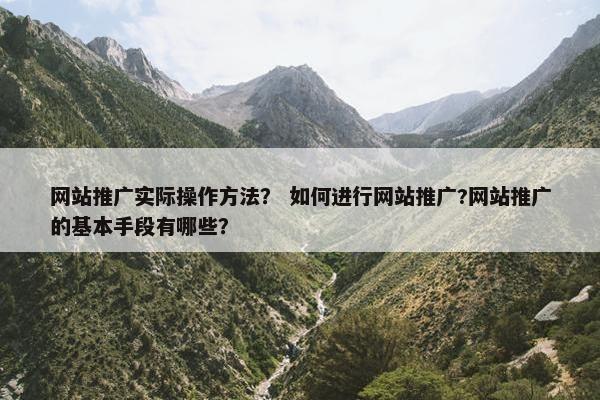 网站推广实际操作方法？ 如何进行网站推广?网站推广的基本手段有哪些？