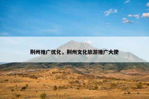 荆州推广优化，荆州文化旅游推广大使