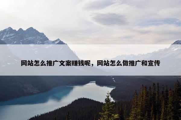网站怎么推广文案赚钱呢，网站怎么做推广和宣传