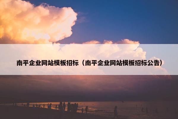 南平企业网站模板招标（南平企业网站模板招标公告）