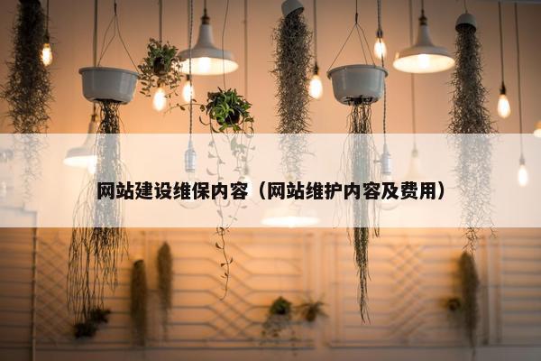 网站建设维保内容（网站维护内容及费用）