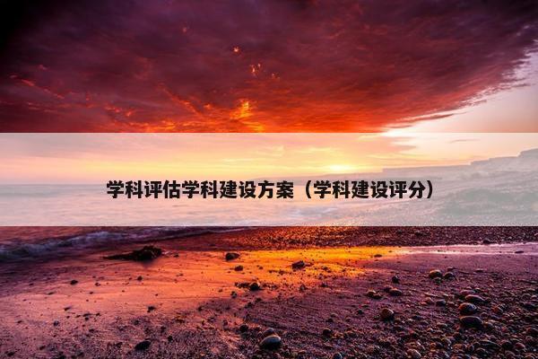 学科评估学科建设方案（学科建设评分）