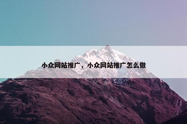 小众网站推广，小众网站推广怎么做
