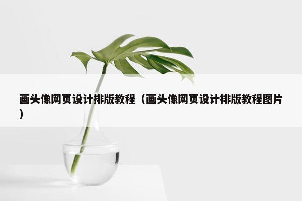画头像网页设计排版教程（画头像网页设计排版教程图片）