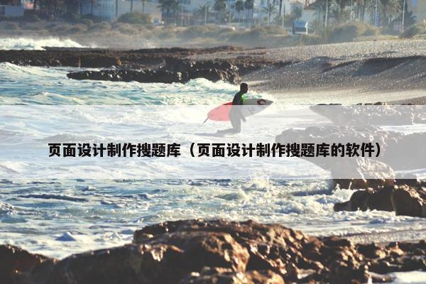 页面设计制作搜题库（页面设计制作搜题库的软件）