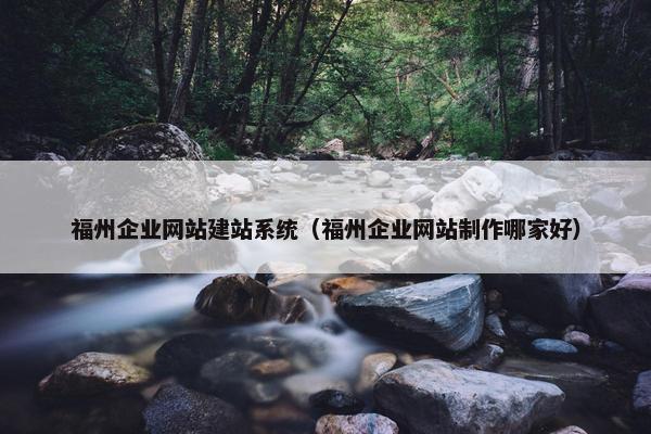 福州企业网站建站系统（福州企业网站制作哪家好）