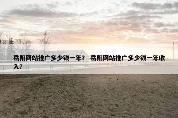 岳阳网站推广多少钱一年？ 岳阳网站推广多少钱一年收入？
