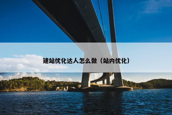 建站优化达人怎么做（站内优化）