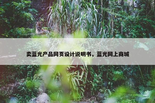 卖蓝光产品网页设计说明书，蓝光网上商城
