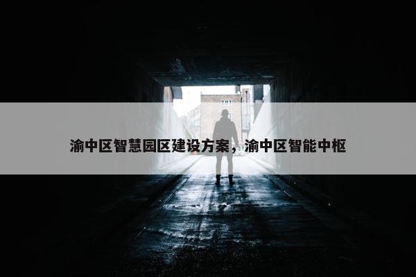 渝中区智慧园区建设方案，渝中区智能中枢