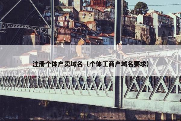 注册个体户卖域名（个体工商户域名要求）