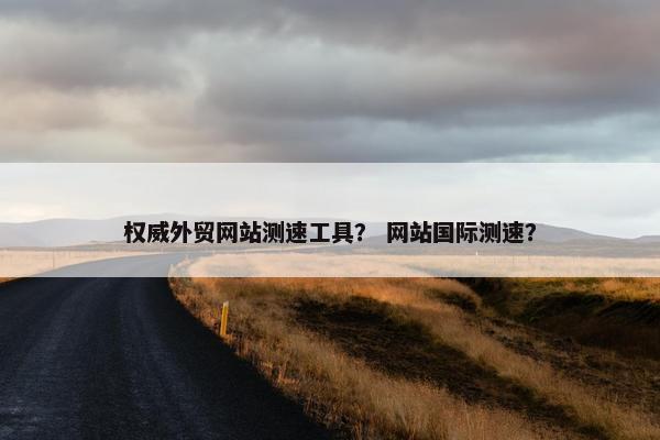 权威外贸网站测速工具？ 网站国际测速？