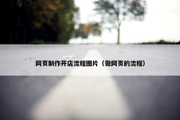 网页制作开店流程图片（做网页的流程）