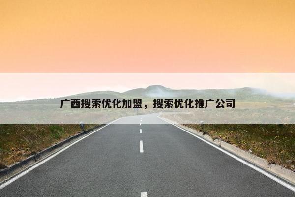 广西搜索优化加盟，搜索优化推广公司