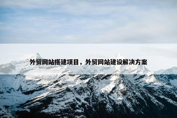外贸网站搭建项目，外贸网站建设解决方案