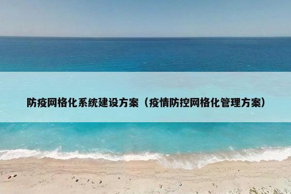 防疫网格化系统建设方案（疫情防控网格化管理方案）
