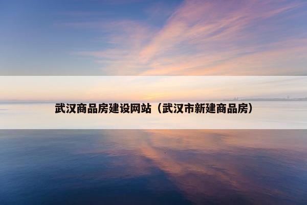 武汉商品房建设网站（武汉市新建商品房）