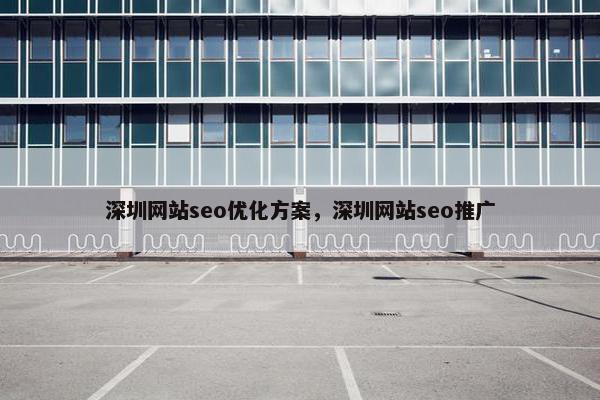 深圳网站seo优化方案，深圳网站seo推广