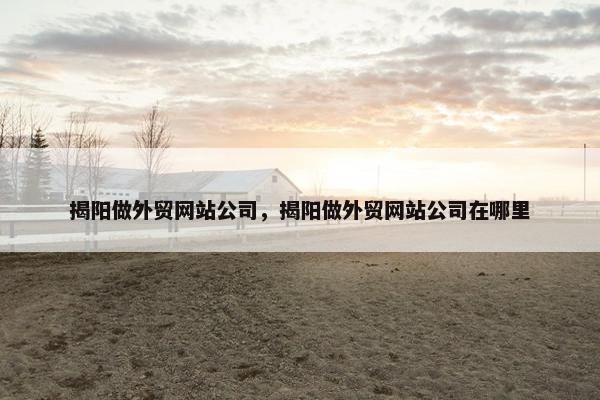 揭阳做外贸网站公司，揭阳做外贸网站公司在哪里