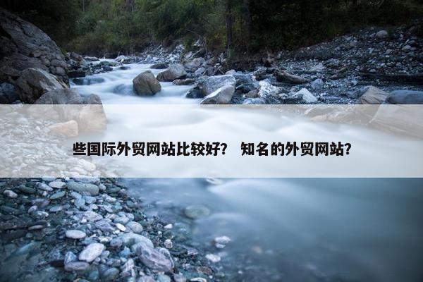 些国际外贸网站比较好？ 知名的外贸网站？