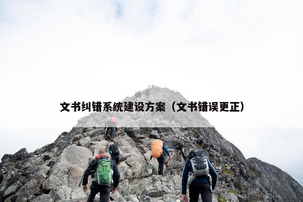 文书纠错系统建设方案（文书错误更正）