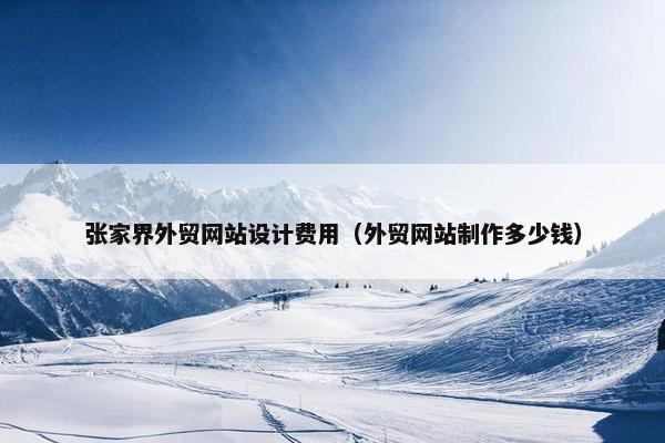 张家界外贸网站设计费用（外贸网站制作多少钱）