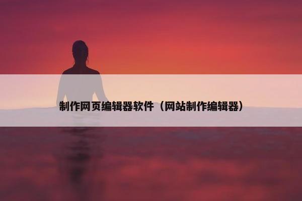 制作网页编辑器软件（网站制作编辑器）
