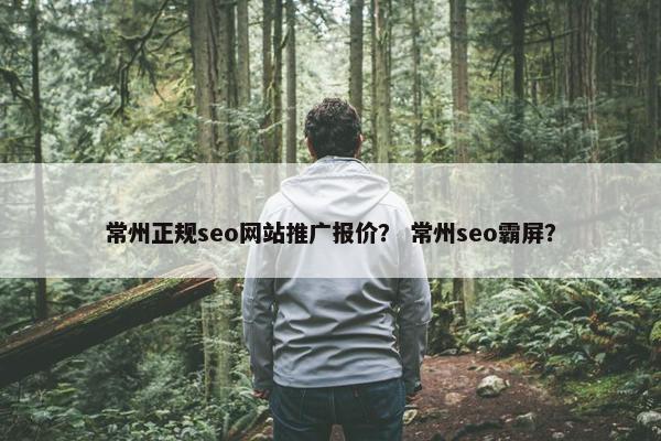 常州正规seo网站推广报价？ 常州seo霸屏？