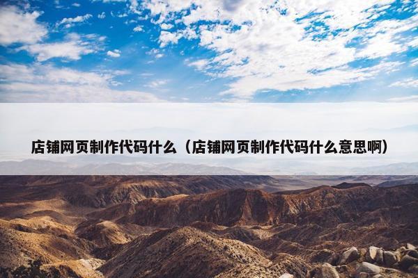 店铺网页制作代码什么（店铺网页制作代码什么意思啊）
