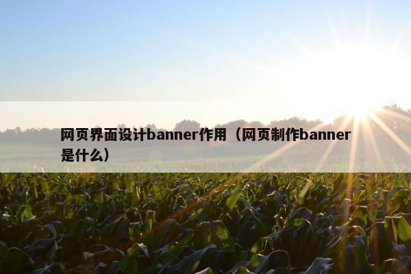 网页界面设计banner作用（网页制作banner是什么）