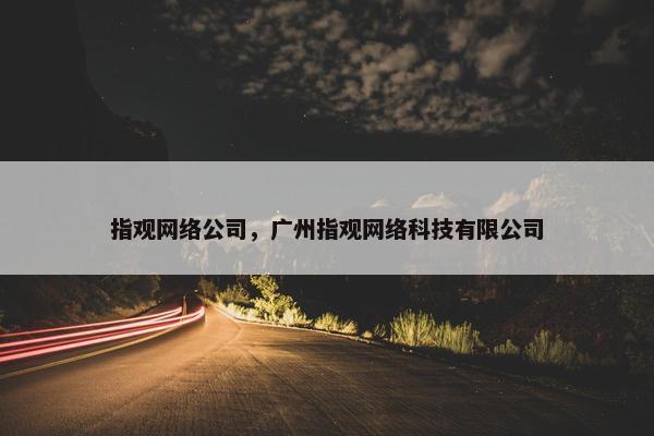 指观网络公司，广州指观网络科技有限公司