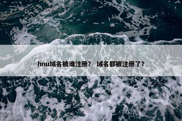 hnu域名被谁注册？ 域名都被注册了？