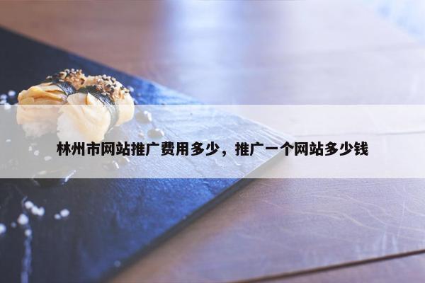 林州市网站推广费用多少，推广一个网站多少钱