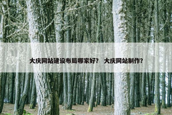 大庆网站建设布局哪家好？ 大庆网站制作？