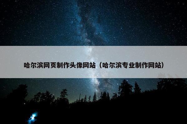 哈尔滨网页制作头像网站（哈尔滨专业制作网站）