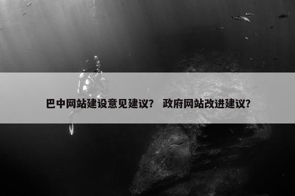 巴中网站建设意见建议？ 政府网站改进建议？