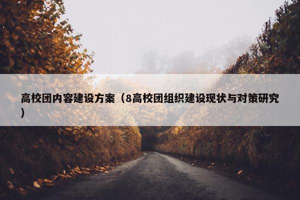 高校团内容建设方案（8高校团组织建设现状与对策研究）