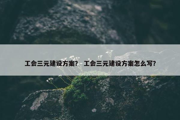 工会三元建设方案？ 工会三元建设方案怎么写？