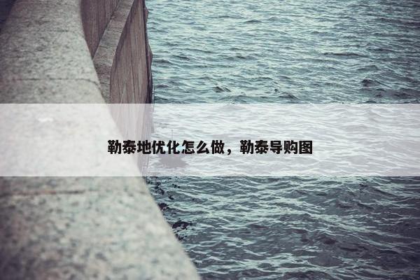 勒泰地优化怎么做，勒泰导购图