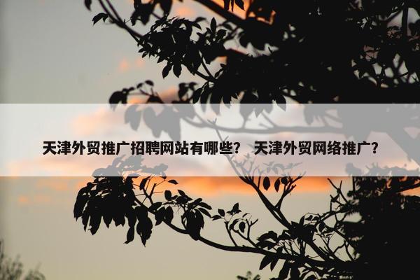 天津外贸推广招聘网站有哪些？ 天津外贸网络推广？