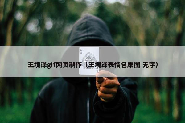 王境泽gif网页制作（王境泽表情包原图 无字）