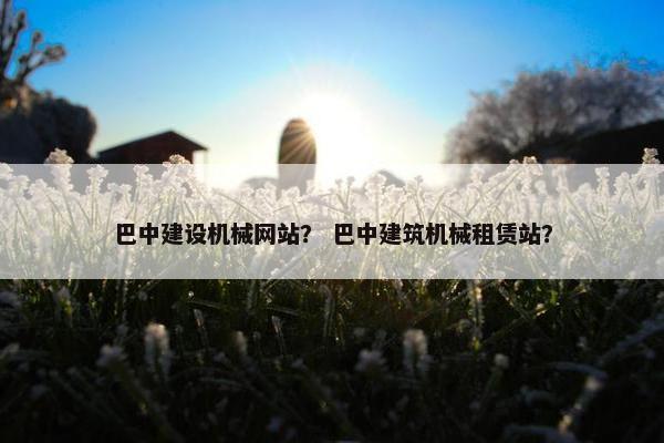 巴中建设机械网站？ 巴中建筑机械租赁站？