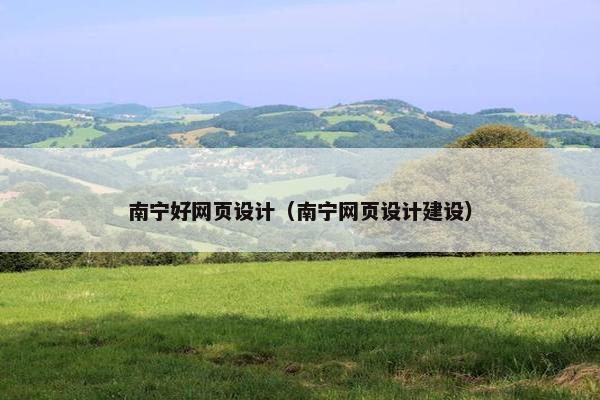 南宁好网页设计（南宁网页设计建设）